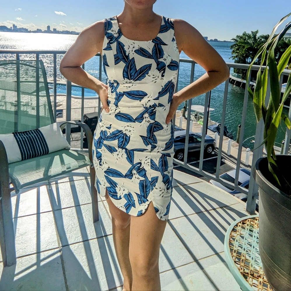 Sexy blue and white dress